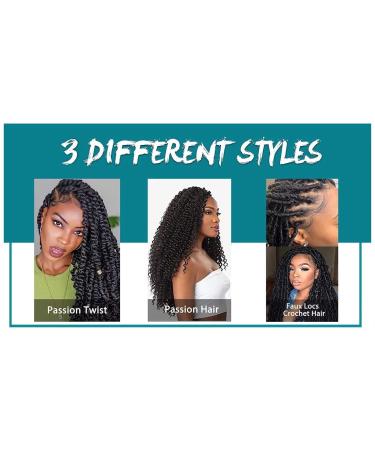Passion Twist Hair - 7 Packs 18-Inch Water Shaft Bohemian Crochet Extensions (T1B-30#) | YDDM Authentic Hair - Buy Online on GoSupps.com