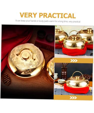Buy Cabilock Vintage Brass Hot Water Pot 13x13cm Comfortable Hand Accessories for Cold Weather Perfect Outdoor Gift - Buy Online on GoSupps.com