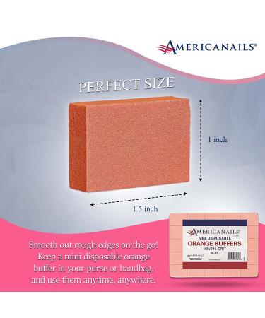 Americanails Mini Orange Buffers - Professional Salon Quality White Buffing Blocks (50 Ct) - Double-Sided 180/240 Grit - Pre-Polish Nail Buffing for Gel, Acrylic & Polish Application - Buy Online on GoSupps.com