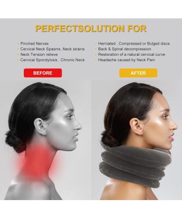 ShawFly Inflatable Cervical Traction Device & Collar Brace - Neck Pain Relief for Home/Office - Grey - Buy Online on GoSupps.com