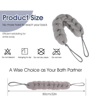 Sibba 1 PC Back Scrubber Shower Body Wash Sponge Loofah Bath Large Long Extended Puffs Stick Exfoliating Washing Removable Head Exfoliate Set Pack Mitts Soft Mesh Stretch Braided Strips Brush - Buy Online on GoSupps.com