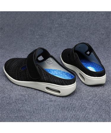 NVBHOF Men's Diabetic Edema Boots Slippers - Black Grey, Size 12 | Orthopedic Footwear for Swollen Feet & Plantar Fasciitis - Buy Online on GoSupps.com