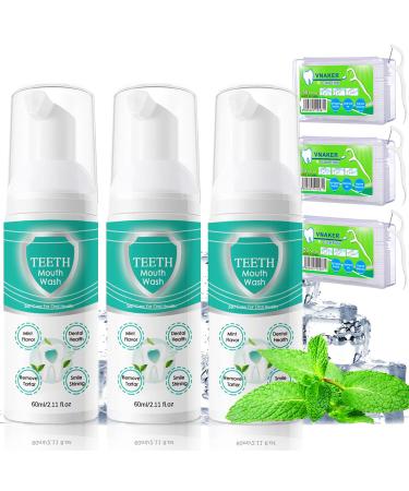 Teeth Total Care Mundwasser Teeth mouthwash tooth-up mouthwash tooth mouth washing foam mouth washing foam refreshing breath deep cleaning of the teeth (3 pieces)