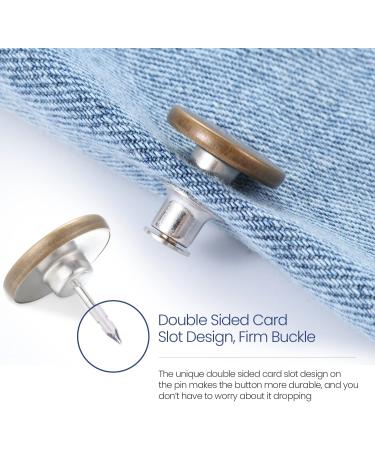 Feedee 8 Sets Jean Buttons Pins - No Sew Jean Buttons for Loose Jeans - Adjustable and Snap Tack Jeans Button Replacement - Buy Online on GoSupps.com