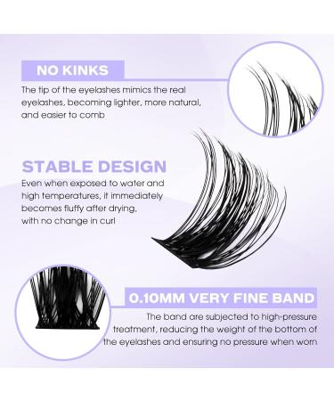 D Curl 0.07mm 8-16mm Mix Cluster Lashes | Soft & Wispy DIY Extensions | Wide Stem Individual Eyelashes - XHFD-C3-0.07-D-816 - Buy Online on GoSupps.com