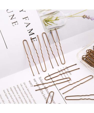 50 U-Shaped Hairpins for Women & Girls - 6cm Bobby Pins in Storage Box - Perfect for Hairdressing Salons & Everyday Use (Brown) - Buy Online on GoSupps.com