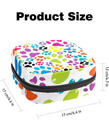 Stylish Menstruation Pad Bag with Zipper | Women's Napkin & Tampon Bag - Cute Animal Print (Cats Dogs Paws) for Girls - Buy Online on GoSupps.com