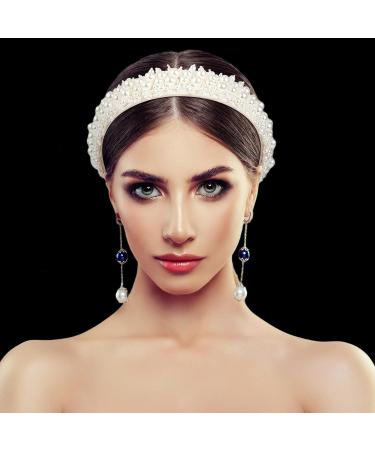 Faux Pearl Headbands for Women Bling Rhinestones Hairbands Women Girls Wedding Birthday Party Valentines Day Gifts Hair Hoop Wedding Hair Accessories (Pearl) - Buy Online on GoSupps.com