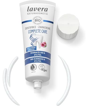 lavera Complete Care Toothpaste FLUORIDE FREE - 5 times more protection - organic plant active ingredients - organic echinacea & calcium - vegan - natural cosmetics - 75 ml - Buy Online on GoSupps.com