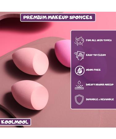 KOOLMOOL Makeup Sponge & Concealer Brush Set 4 High-definition makeup sponges for foundation 1 concealer brush - Latex-Free sponges for foundation Concealer Brush for Concealing Blending Buffing. - Buy Online on GoSupps.com