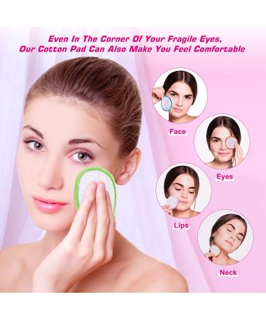 Samtone Reusable Makeup Remover Pads 10 Pack - 100% Organic Cotton Rounds with Laundry Bag and Gift Box - Eco-Friendly Bamboo Face Cleansing Pads - Washable and Sustainable - 10 Colors - Buy Online on GoSupps.com