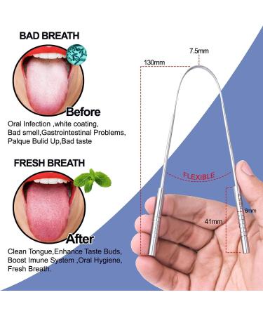 Arsh Stainless Steel Tongue Scraper - Ultimate Oral Care & Hygiene for Adults | U-Shaped Tongue Cleaner to Reduce Bad Breath - Durable & Effective Tongue Scrubber for Men & Women - Buy Online on GoSupps.com