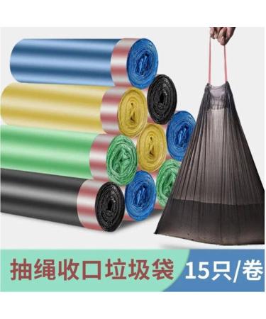 Garbage Bag Household Portable Thickened Large Vest Drawstring Closed Kitchen Black Plastic Garbage Bag Caisesuiji 1juan - Buy Online on GoSupps.com