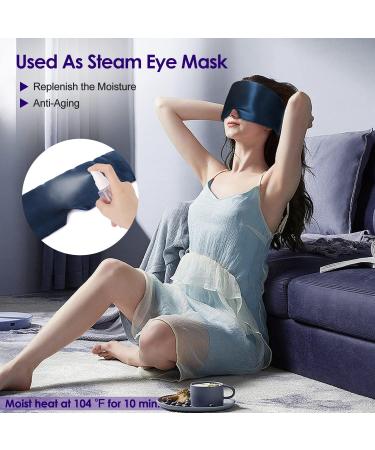 100% Silk 3-in-1 Heated & Cold Therapy Eye Mask for Sleeping - Navy Blue - Buy Online on GoSupps.com