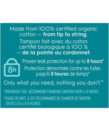 o.b. Organic Cotton Tampons - 100% Organic with 8 Hour Leak Protection - Regular 24 Count - Buy Online on GoSupps.com