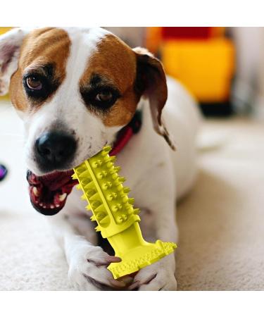 Jingan Dog Toys - Conical Teeth Grinding & Squeaker Toys for Puppies | Ideal for Shelters Homes & Vets - Classic Sound Dog Toothbrush (Yellow) - Buy Online on GoSupps.com