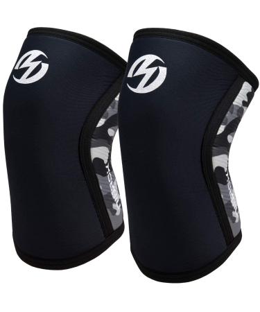 Knee Sleeves (1 Pair)  7mm Neoprene Compression Knee Braces  Great Support for Cross Training  Weightlifting  Powerlifting  Squats  Basketball and More Medium Black