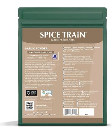 SPICE TRAIN Garlic Powder 200g/7oz - Raw Ground Garlic from India | Resealable Zip Lock Pouch | Cooking Seasoning | Vegan & Gluten-Free - Buy Online on GoSupps.com