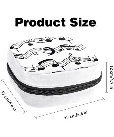 Music Notes Sanitary Napkin Storage Bag | Period Tampon Makeup Pad Pouch - Black Color - Buy Online on GoSupps.com