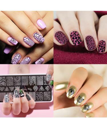 Nail Stamping Plates - Animal Snake Print Nail Stencils & Silicone Stamp Scraper | Manicure Salon Accessories for Perfect Nails - Buy Online on GoSupps.com