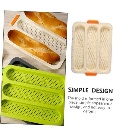 Alipis 1pc 3 Bread Silicone Mold Silicone Molds Hot Dog Molds French Bread Mould Cake Second Generation 34.5x24cm White - Buy Online on GoSupps.com