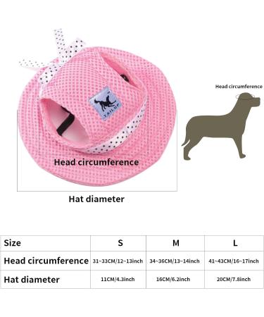 Adjustable Dog Sonnen Hat - Summer Baseball Cap with Ear Holes for Small Dogs Puppies & Cats | Outdoor Sun Protection Solar Hood in L Pink - Buy Online on GoSupps.com