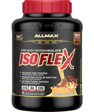Allmax Isoflex 100% Whey Protein Isolate with Shaker Bottle Chocolate Peanut Butter 5lbs - Buy Online on GoSupps.com