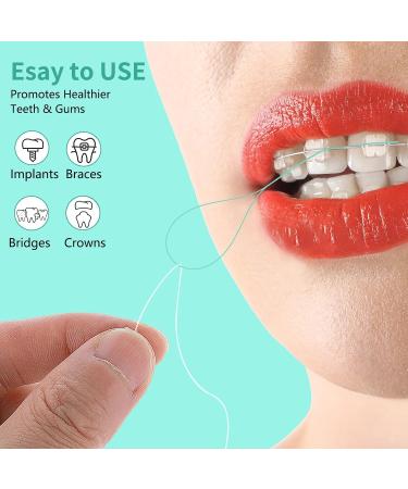 Wllhyf 100-Piece Deep Pure Dental Floss - Multifunctional Floss for Bridges & Implants (Green) - International Shipping Available - Buy Online on GoSupps.com