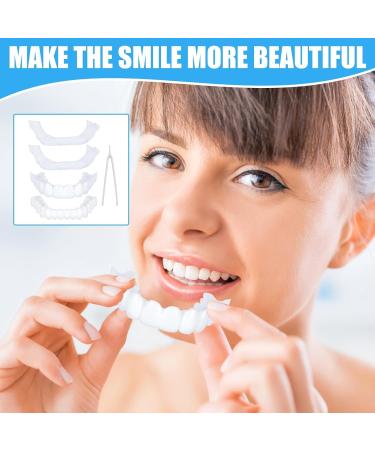 Care Spring 2 Pairs Perfect Smile Fake Teeth Veneers Instant Veneer Dentures Click on Veneer Upper and Lower False Teeth Whitening Cosmetic Teeth Sealant with Mini Tweezers for Women Men - Buy Online on GoSupps.com