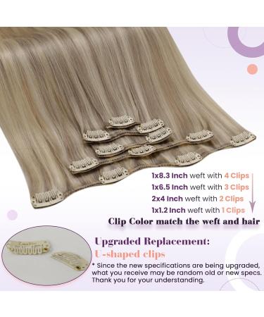 LAAVOO Remy Clip-In Hair Extensions - Real Hair Blond Highlights 30cm 70g - 5 Pieces for Effortless Style - Buy Online on GoSupps.com