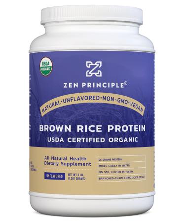 Organic Brown Rice Protein 3 LB. USDA Certified Organic. Unflavored. 25 G. Protein Per Serving. Non-GMO. No Soy, Gluten or Dairy. Natural. Vegan. Ultra-fine Powder Mixes Easily in Drinks. 3 Pound (Pack of 1)