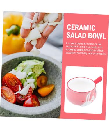 Alipis 2pcs Breakfast Handle Bowl Salad Bowl Kitchen Accessories Ceramic Bowl Cutlery Set Child Household - Buy Online on GoSupps.com