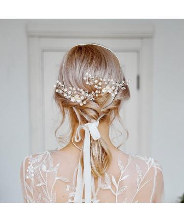 Wedding Pearl Crystal Headpiece Comb Set - Bridal Hair Accessories with Rhinestone Accents - Buy Online on GoSupps.com
