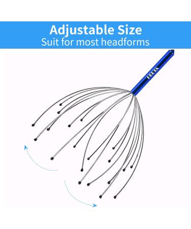 HEETA 2-Pack Head Scalp Massagers - Handheld Scalp Scratcher Set for Relaxation, Hair Stimulation, and Stress Relief - 20 Fingers, Blue & Purple - Buy Online on GoSupps.com