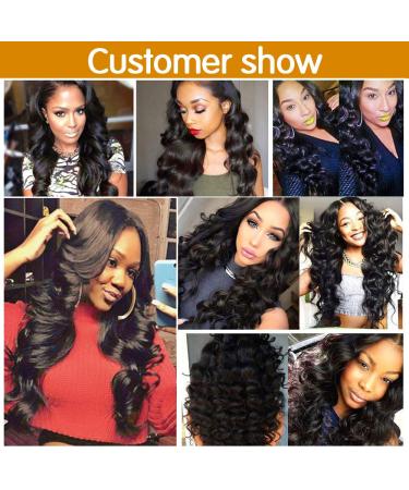 Brazilian Loose Wave Virgin Hair Bundle Set with Closure - 100% Unprocessed Human Hair Extensions in Natural Black (10 12 14+10) - Buy Online on GoSupps.com