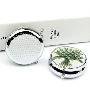 Portable 3 Compartment Pill Box - Travel Pill Organizer with Green Stems Design | Small Medicine Case for Purse & Handbag - Buy Online on GoSupps.com