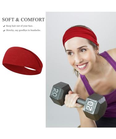 Women's Wide Workout Headbands - Soft Yoga Hair Bands for Girls (6 Pack) - Buy Online on GoSupps.com