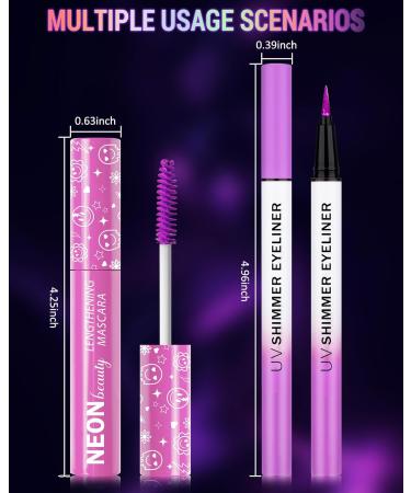  Lestpola Mascara & Eyeliner Green UV Neon Waterproof Volume and Long Eyeliner Liquid Colorful UV Activated Makeup Long Lasting Fluorescent Festival Accessory for Party Halloween Carnival - Buy Online on GoSupps.com