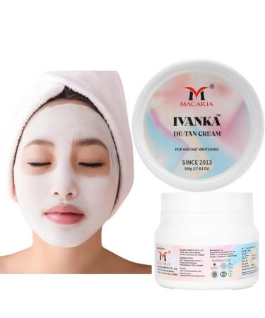 MACARIA Ivanka De-Tan Vitamin E Clay Mask Deep Cleansing Facial Mask Clay Face Mask Scrub & Cleanser For Skin Care with Kaolin Clay and Aloe for Pores Acne Dark Spots for Vaginal Pussy Hydrating 17.63 Oz