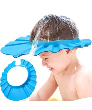 Baocuan Baby Shower Cap Waterproof Shampoo Bathing Protection Safe Bath Cap Soft Adjustable Visor Hat Protect Eyes Ears for Infants Toddler Kids Children (Blue)