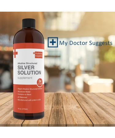 Colloidal Silver Liquid Solution 30ppm - 16 Oz Supplement | Mineral Alkaline Formula - Buy Online on GoSupps.com
