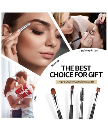 BBTO 3-Part Eyebrow & Duo Eye Brush Set - Angled Eyeliner Precision Flat Definer & Small Shades for Women & Girls - International Shipping Available - Buy Online on GoSupps.com