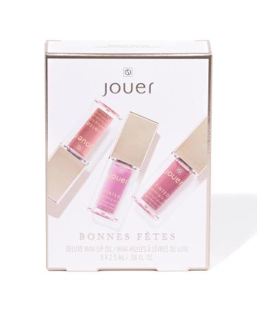 Jouer Bonnes F tes Deluxe Mini Lip Oil - Tinted Hydrating Gloss | Moisturizing Serum with Jojoba & Apricot Oil - Fragrance-Free | $42 Value - Buy Online on GoSupps.com