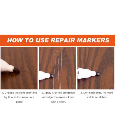 Furniture Markers Touch Up Set - 17-Piece Repair Kit with 8 Colors Wax Sticks & Sharpener for Stains & Scratches - Perfect for Wood Floors Tables & Bedposts | International Shipping Available - Buy Online on GoSupps.com