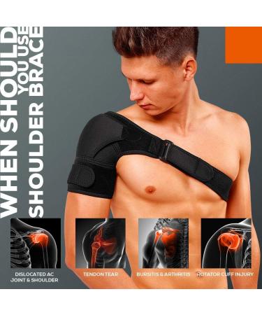 Shoulder Support Brace for Men & Women | Orthopedic Compression Sleeve for Torn Rotator Cuff & Bursitis Pain Relief - Buy Online on GoSupps.com