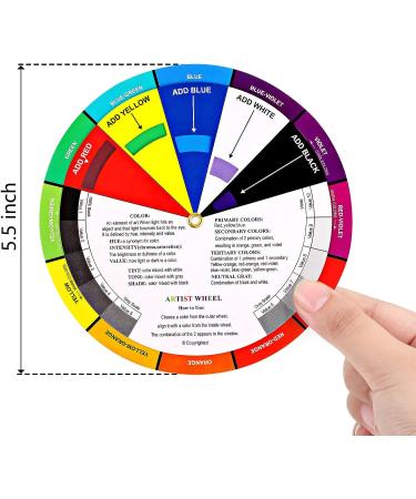 Color Paint Wheel Chart for Artists and Kids - 10 Pieces Color Mixing Guide for Art Class and Makeup Blending - 5.5 Inch Color Harmony Wheels - Buy Online on GoSupps.com