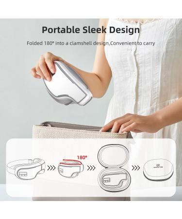 Smart Eye Massager with Bluetooth Music - Relieve Migraine Reduce Eye Strain Improve Sleep | Perfect Gift for Dad - White Gray - Buy Online on GoSupps.com
