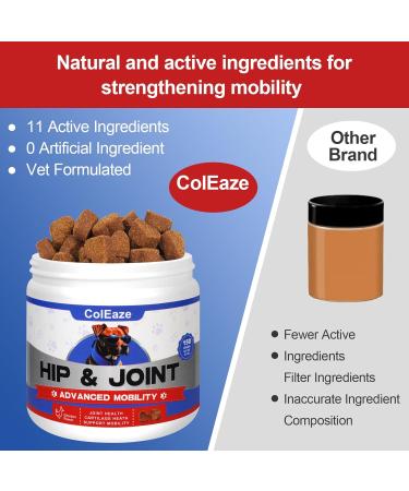 ColEaze Glucosamine for Dogs 150 Count Joint Supplement Glucosamine Chondroitin MSM Turmeric Hip & Joint Health Chicken Liver Flavour Chicken 150 Count - Buy Online on GoSupps.com