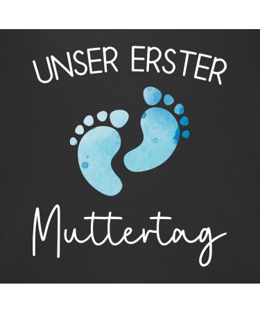 Shirtracer Baby Bib: Our First Mother's Day Watercolor Feet Design in Blue & Black - Perfect Gift for New Moms - Buy Online on GoSupps.com