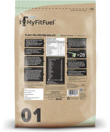 MyFit Fuel Clean Plant Pea Protein Isolate (27.4g Protein 4.9g BCAA 10.6g EAA) |Easy to Digest | Vegan Plant Protein Powder 1Kg 28 Servings (Banana Caramel)  - Buy Online on GoSupps.com